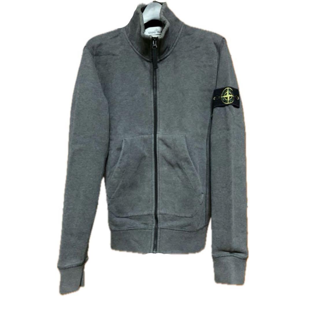 Stone Island ストーンアイランド　グレー 起毛 ジップスウェット