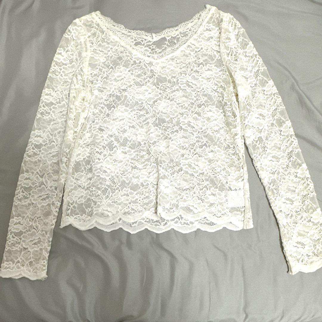 ココディール レース トップス 半袖Tシャツ カットソー 総レース