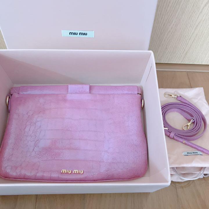 miumiu スタッズ クラッチバッグパープル