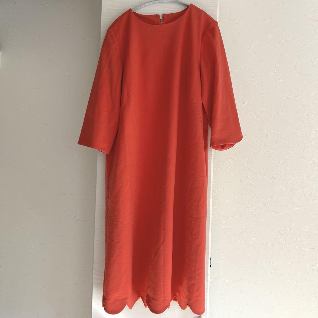 【新品】ROPE ロペ　ワンピース　五分丈　赤　チュニック　サイズ38 裾フリル