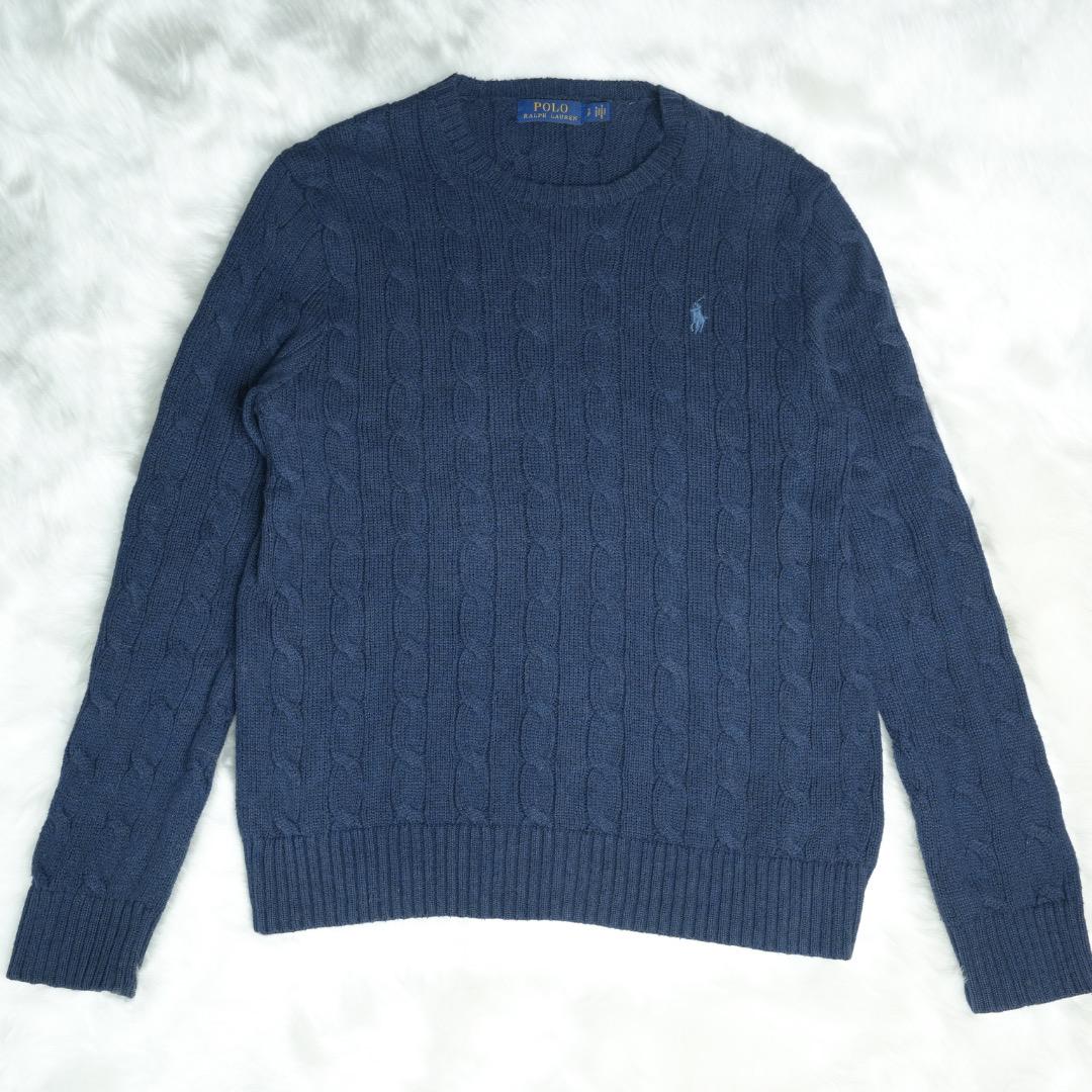 Polo Ralph Lauren ケーブルニットセーター L ネイビー POLO RALPH LAUREN ニット セーター ケーブルニット コットン