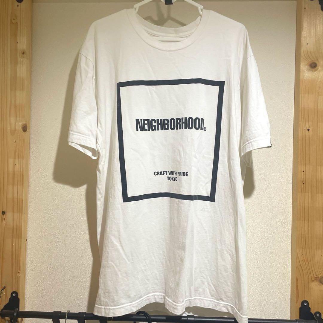 NEIGHBORHOOD 23SS スクエア ボックス ロゴ Tシャツ 白 L