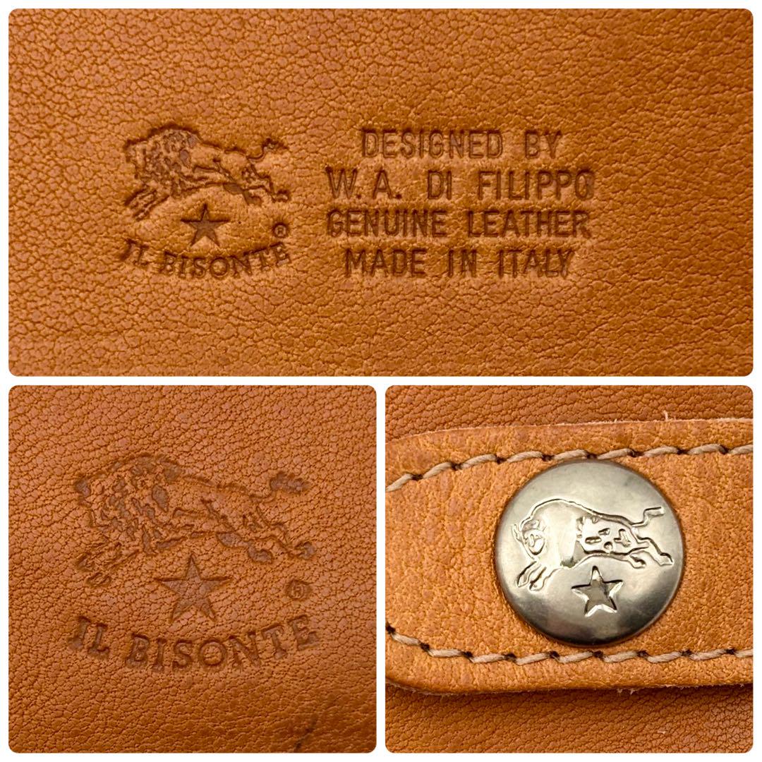 新品未使用 IL BISONTE　ミニ折財布　本革　バイソン 刻印 ミニマル