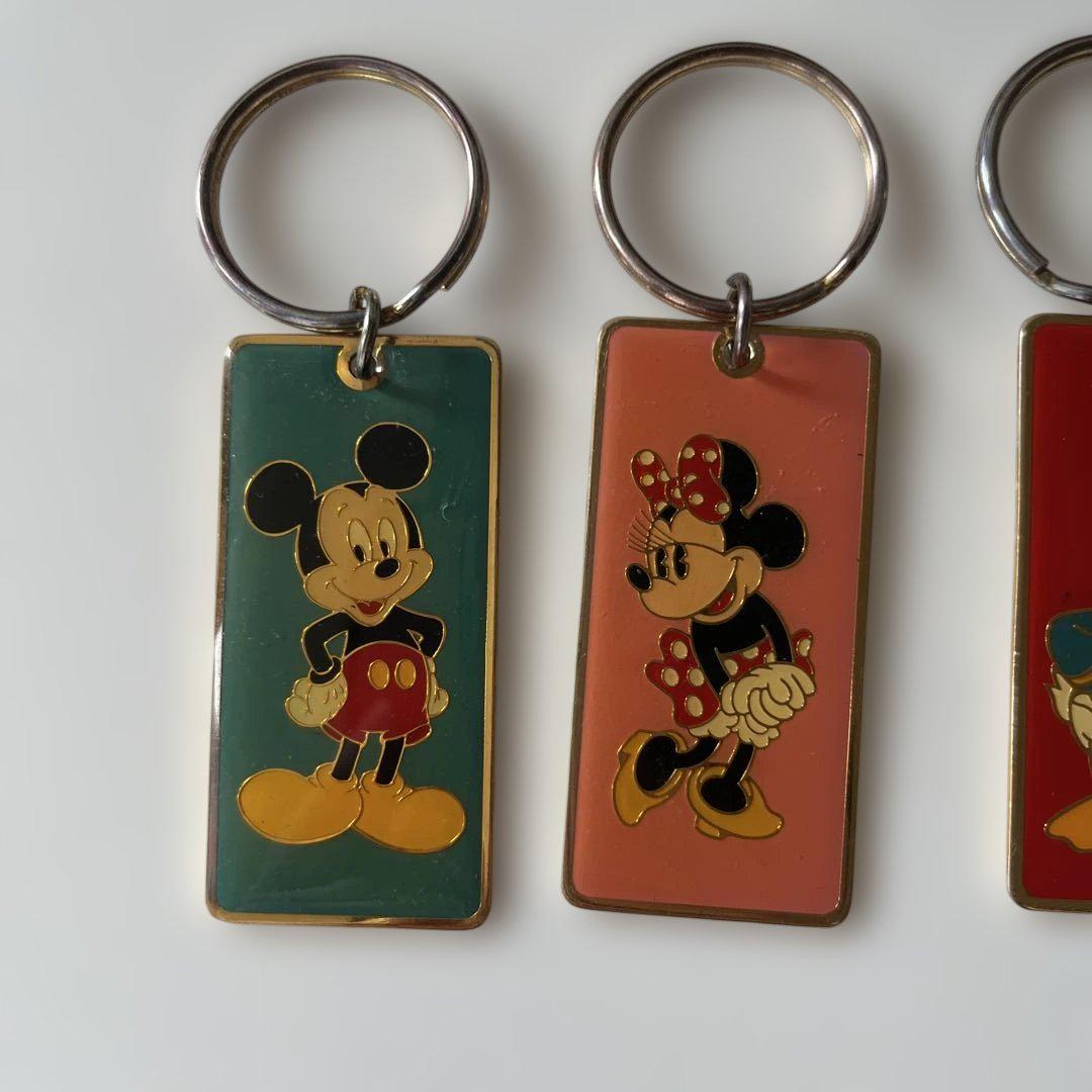 ディズニー ミッキー ミニー ドナルド キーホルダー レトロ
