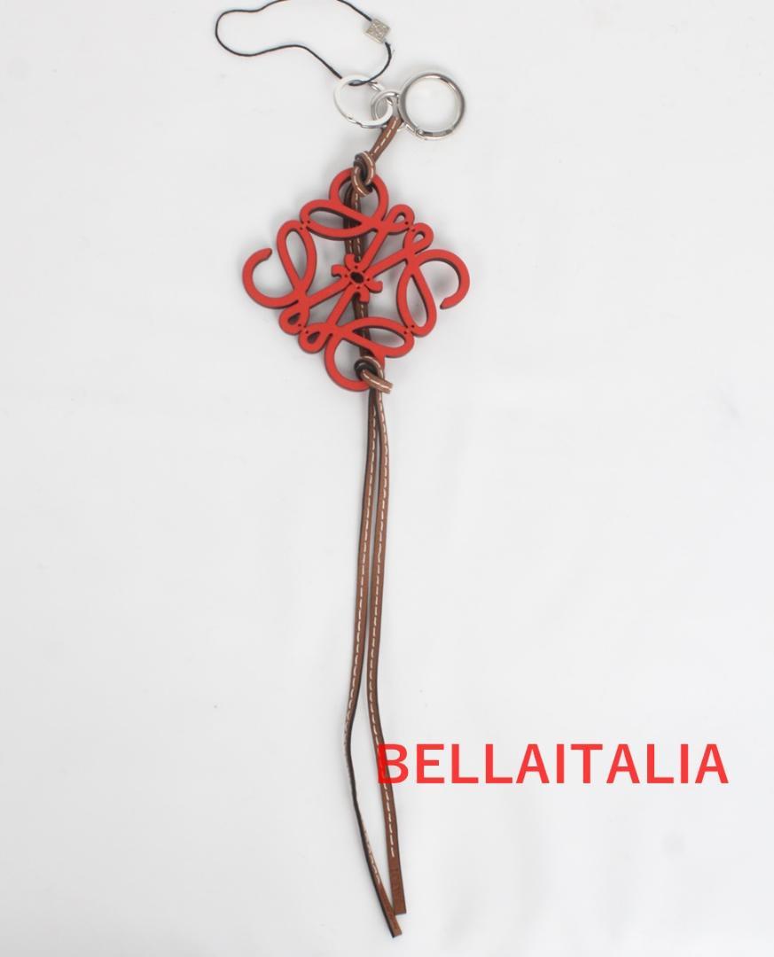 贈り物 チャーム レディース ロエベ 新品未使用 アナグラム rojo カーフ アクセサリー