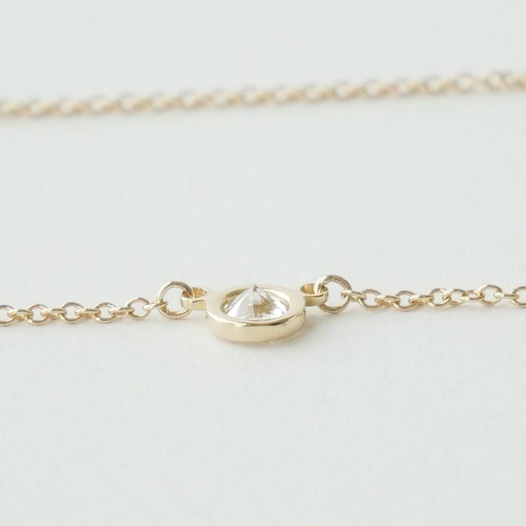 美品【ティファニー】K18YG バイザヤード　ダイヤ　約0.2ct　ネックレス