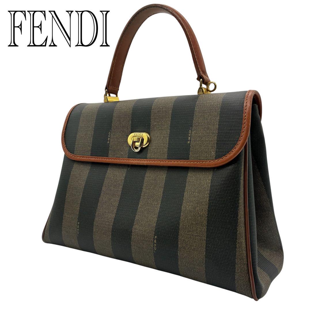FENDI】フェンディ ペカン柄 ハンドバッグ PVC/レザー