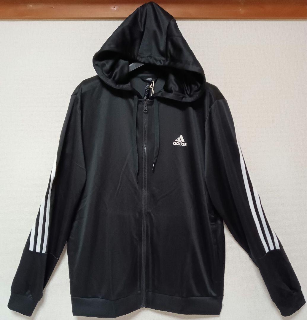 adidasアディダス新品セットアップパーカージャージトップスボトムス上下黒XL