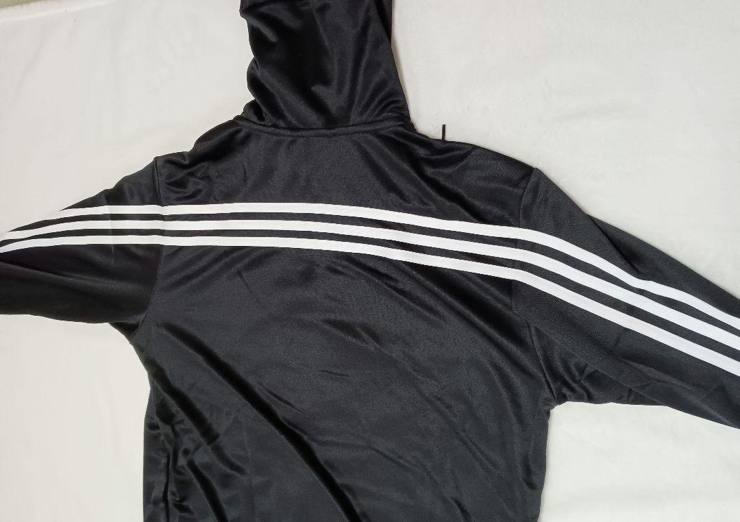 adidasアディダス新品セットアップパーカージャージトップスボトムス上下黒XL