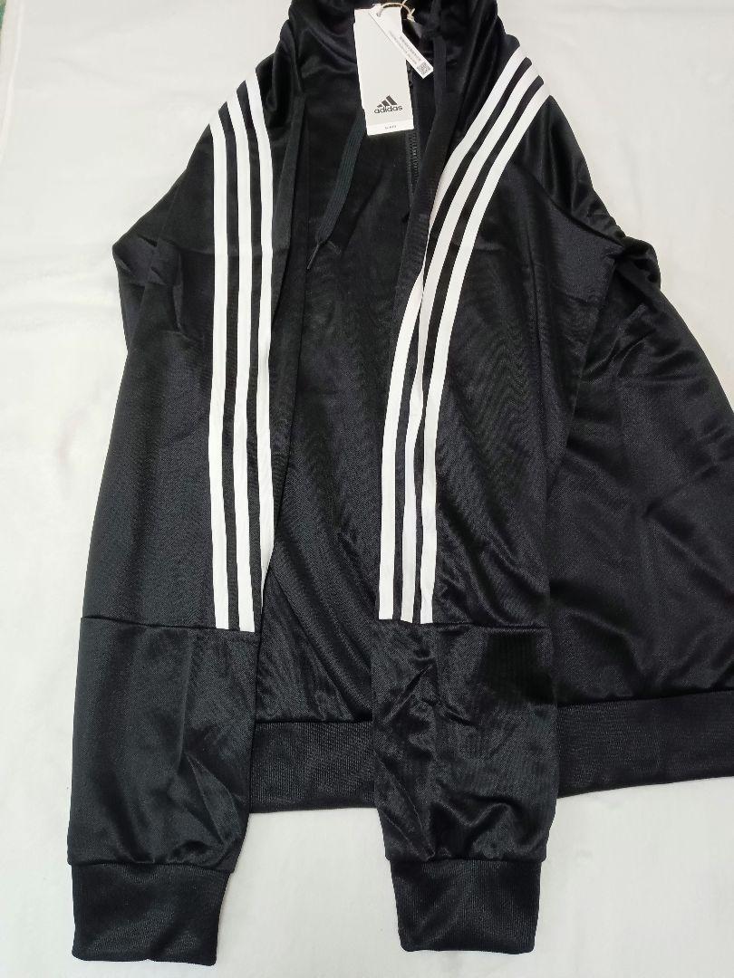 adidasアディダス新品セットアップパーカージャージトップスボトムス上下黒XL