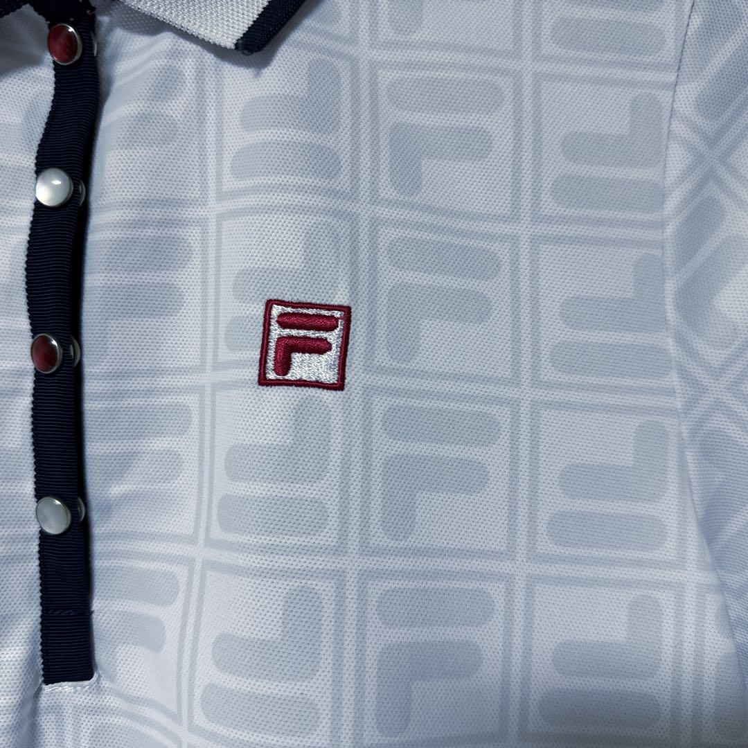 FILA GOLF フィラゴルフ 総柄 ロゴ 半袖 ポロシャツ ゴルフウェア