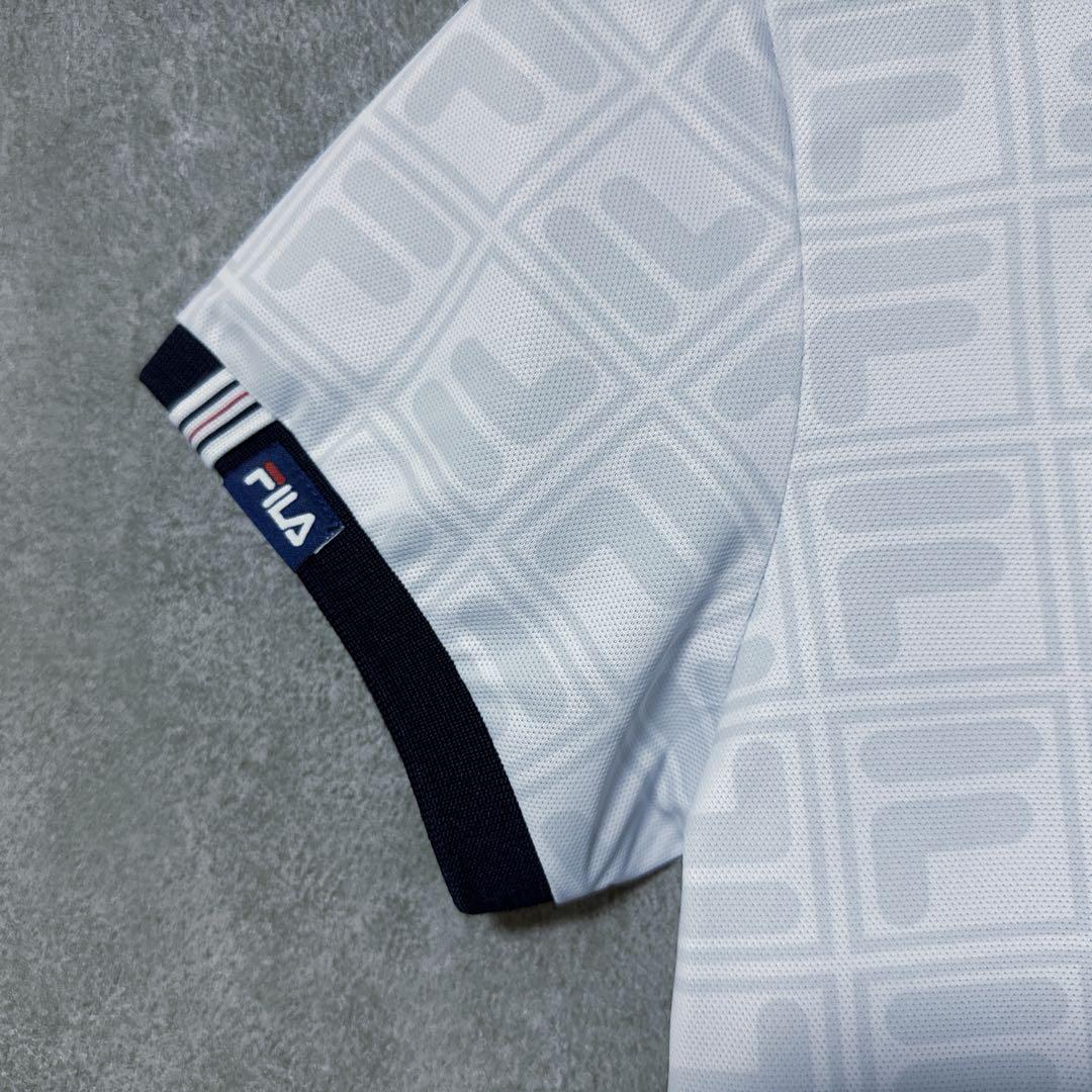 FILA GOLF フィラゴルフ 総柄 ロゴ 半袖 ポロシャツ ゴルフウェア