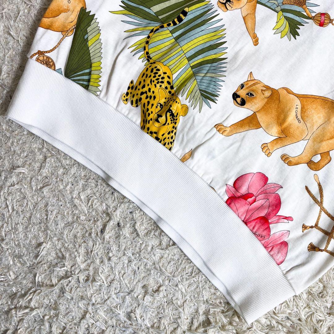 出産祝いなども豊富LEONARD レオナールスポーツ 動物柄 ホワイト 花柄