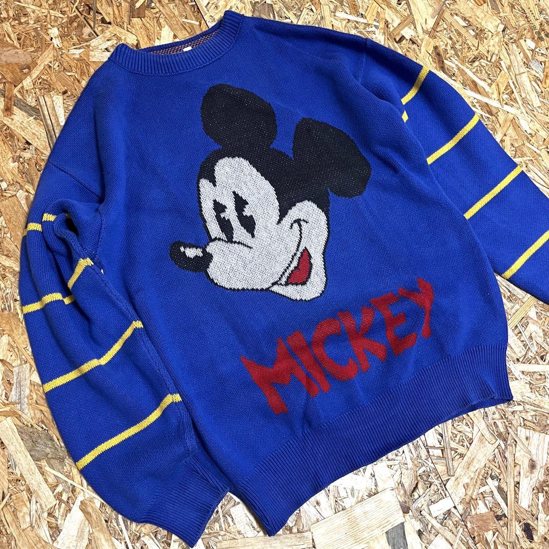 OLD Disney Mickey heavy weight Knit USA製