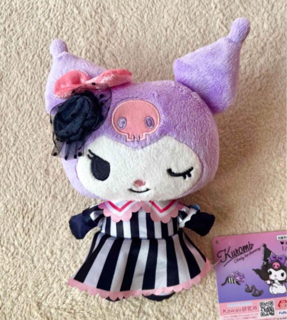 Kuromi ぬいぐるみ 紫色 ストライプ