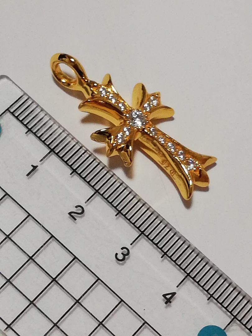 シルバー925タイニークロス22k加工