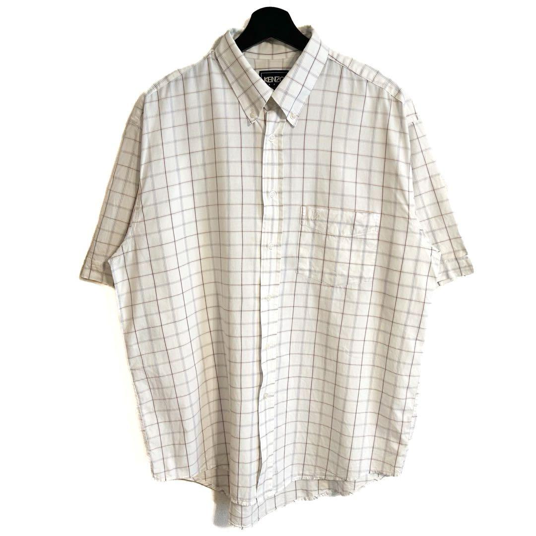90s KENZO 格子チェックコットンシャツ 名作 NIGO ヴィンテージ