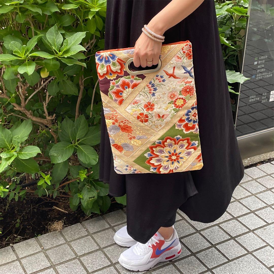 エントリー最大P14倍以上 ビーズ刺繍バック 螺鈿 ゴールド 柏ビーズ