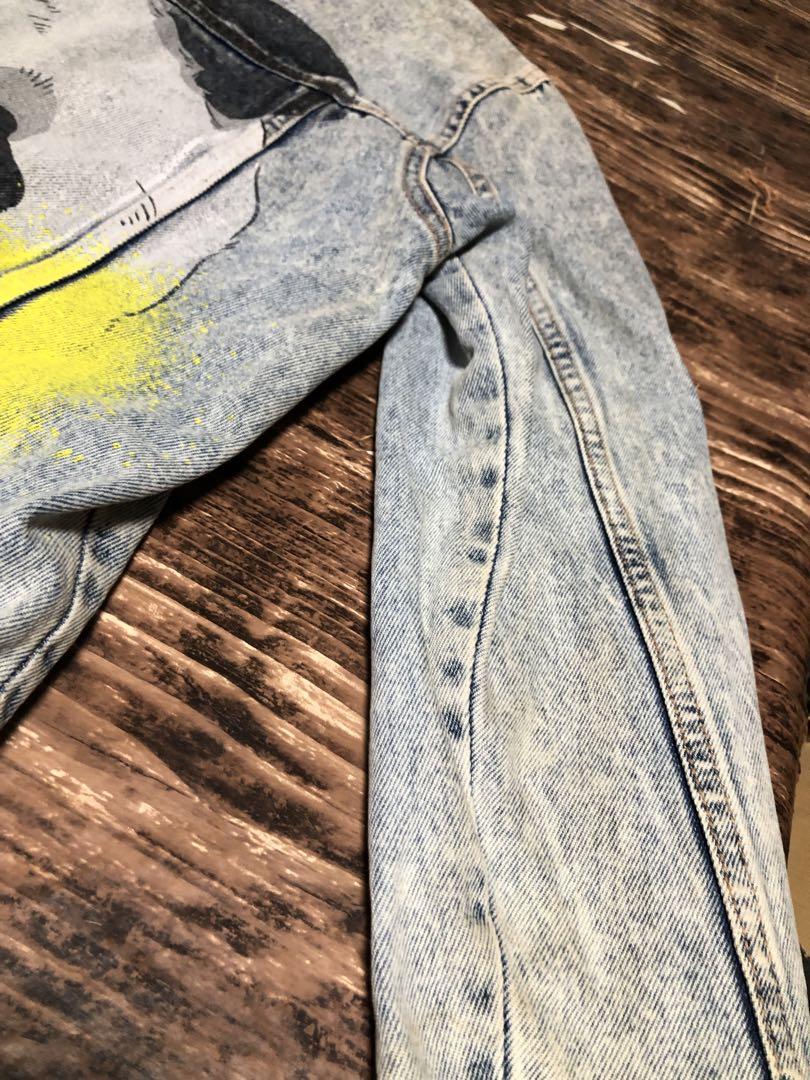 ZARA ペイント クラッシュ加工 パンダ デニムジャケット - メルカリ