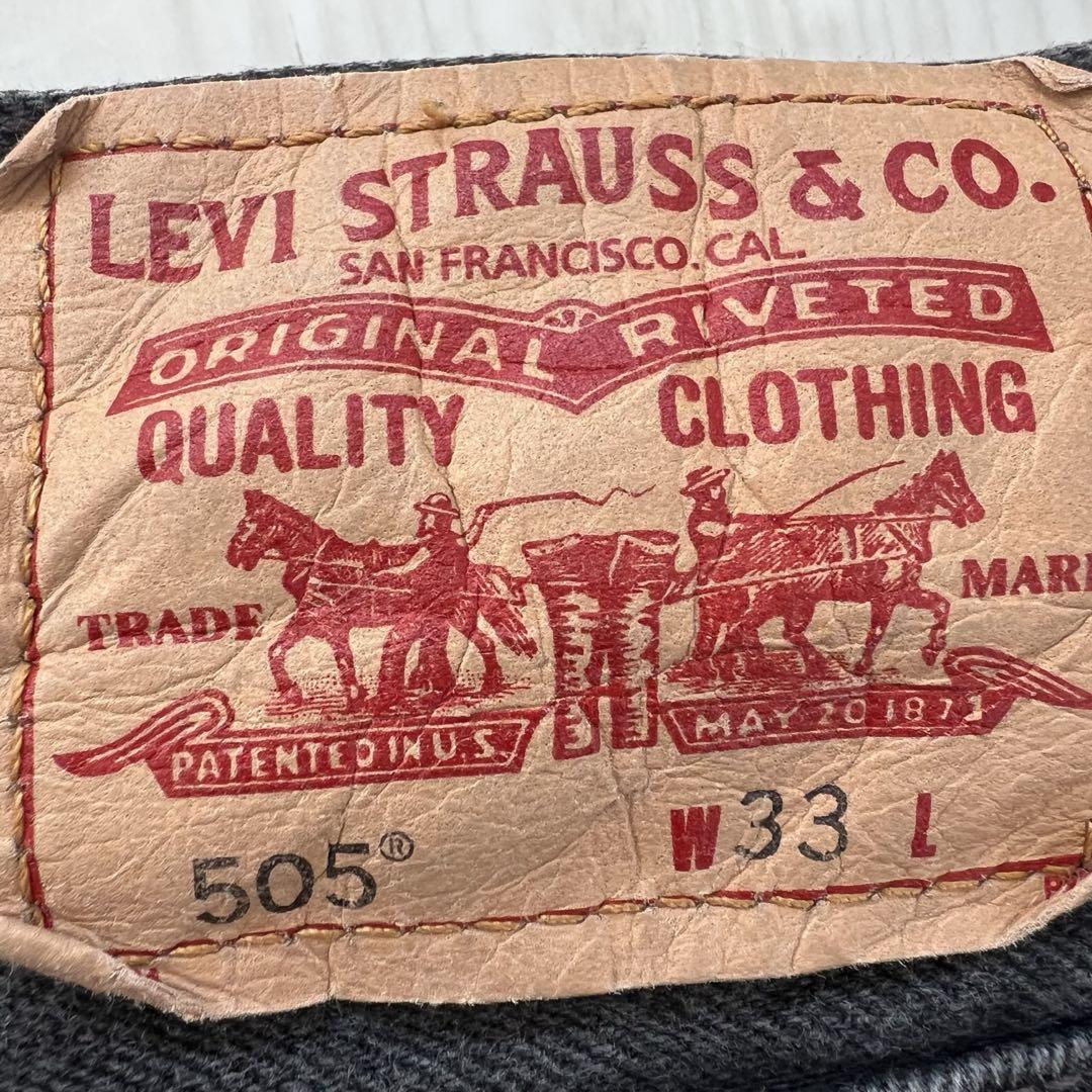 Levi's USA 505 サルファブラックデニムパンツ ショートパンツW33