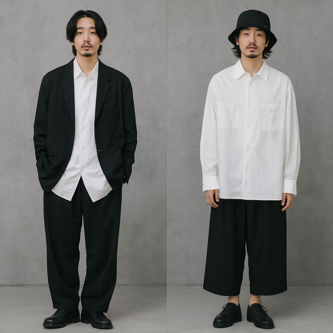 【オーバーサイズ】ヨウジヤマモト コットンブロードシャツ 極美品 03AW◎ヨウジヤマモトプールオム オーバーサイズシャツ