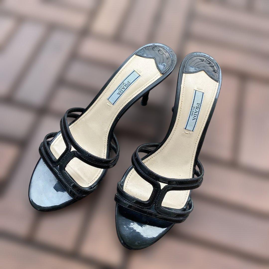 PRADA ブラック ハイヒールサンダル