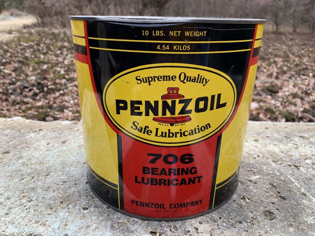 ビンテージオイル缶 Pennzoil 706 ベアリング潤滑剤 10 lbs