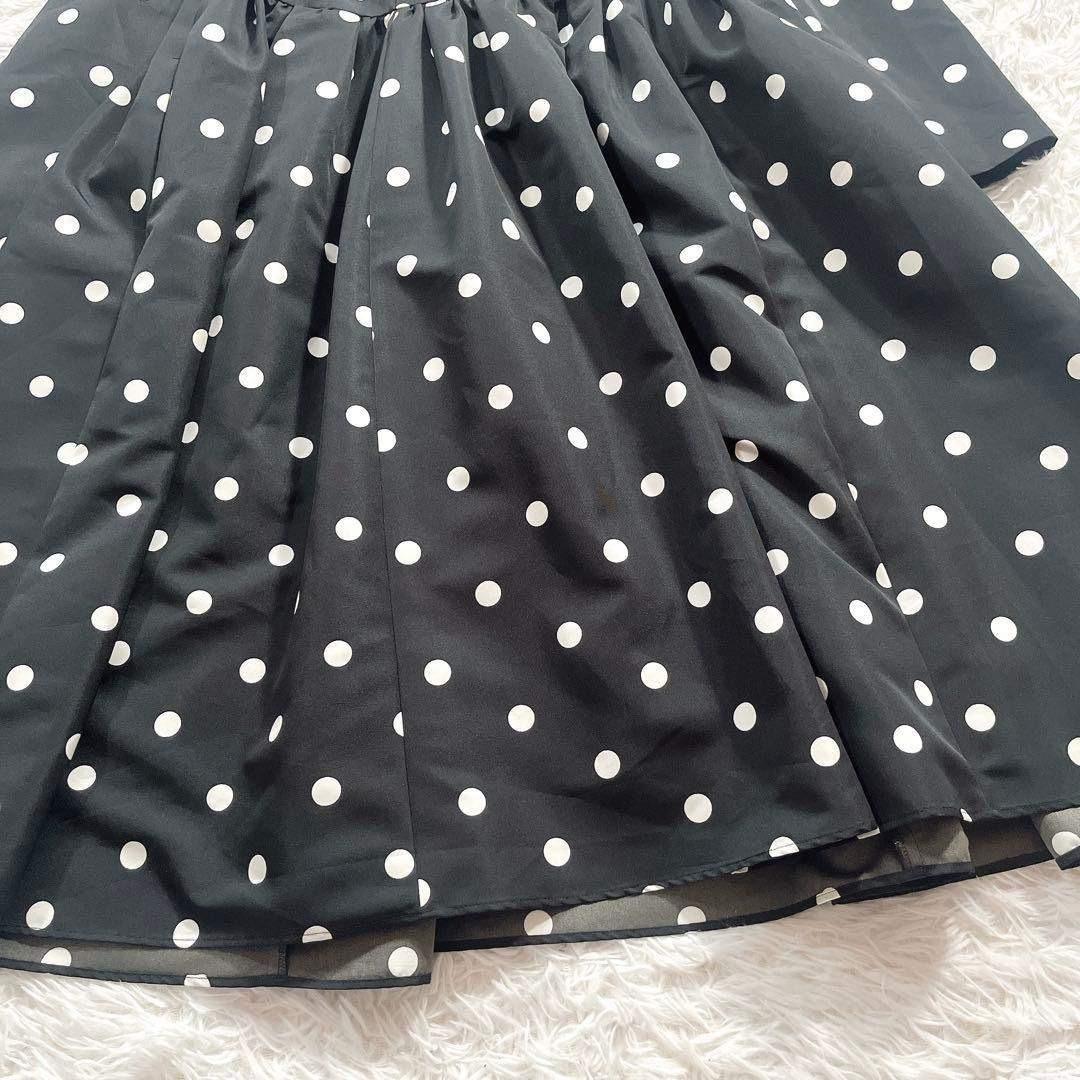 美品✨ セブンテン バイ ミホカワヒト ボウタイ ミディ ワンピース ドット 美品✨ セブンテン バイ ミホカワヒト ボウタイ ミディ ワンピース ドット