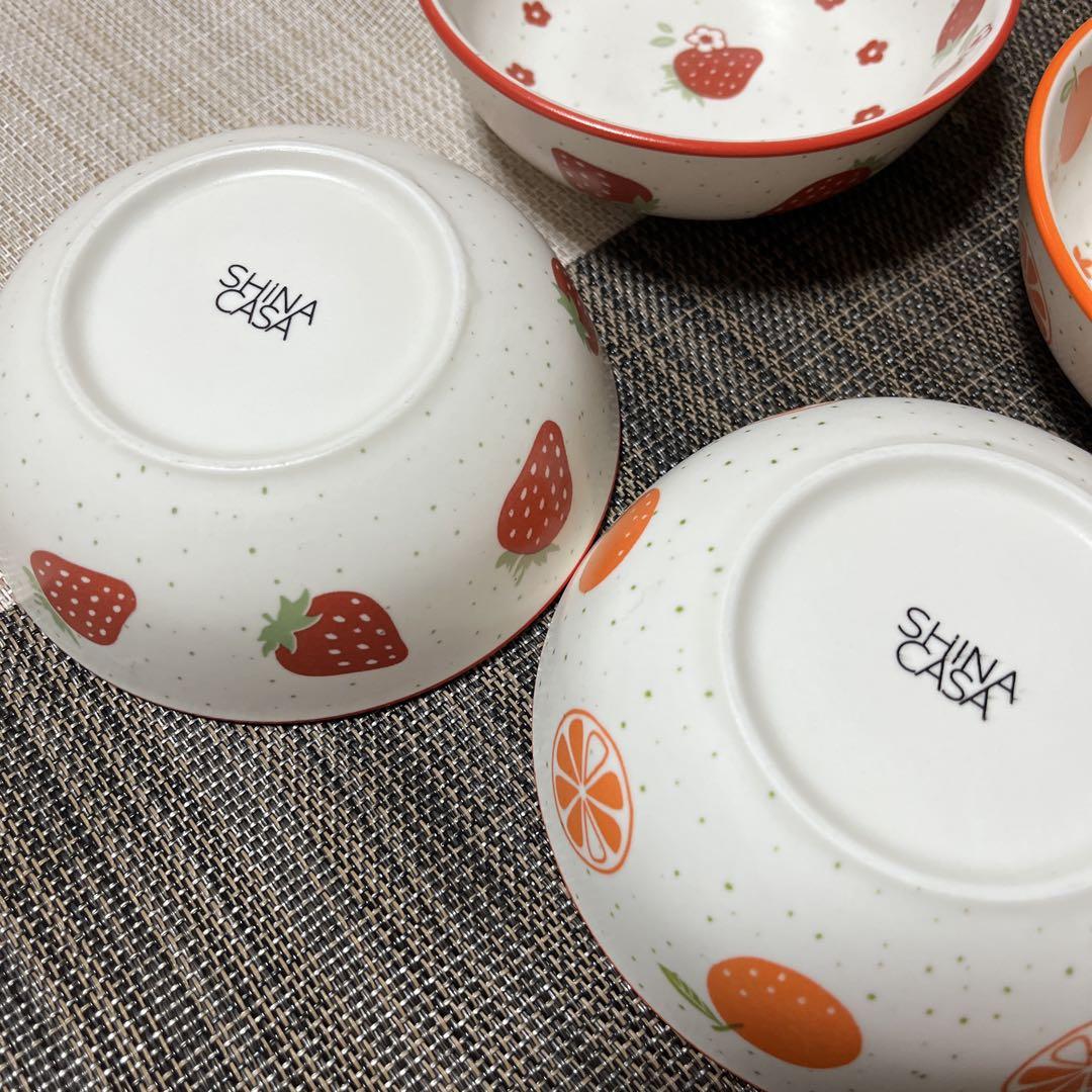 SHINA CASA　シーナカーサ　いちご　オレンジボウル4個セット