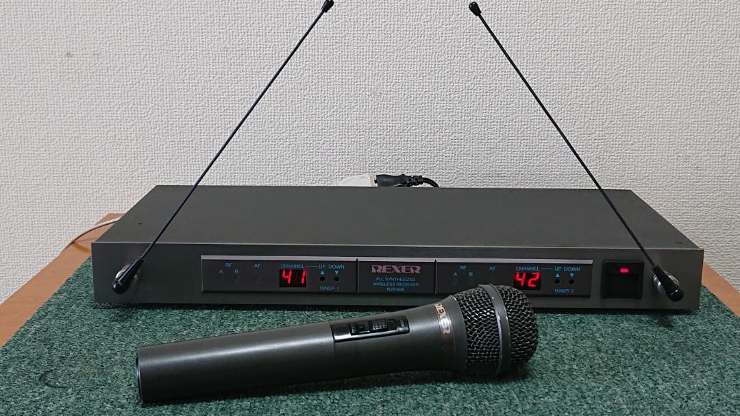 音出し確認済◆REXER・800Mhzワイヤレスマイクセット・ハンドマイク1本