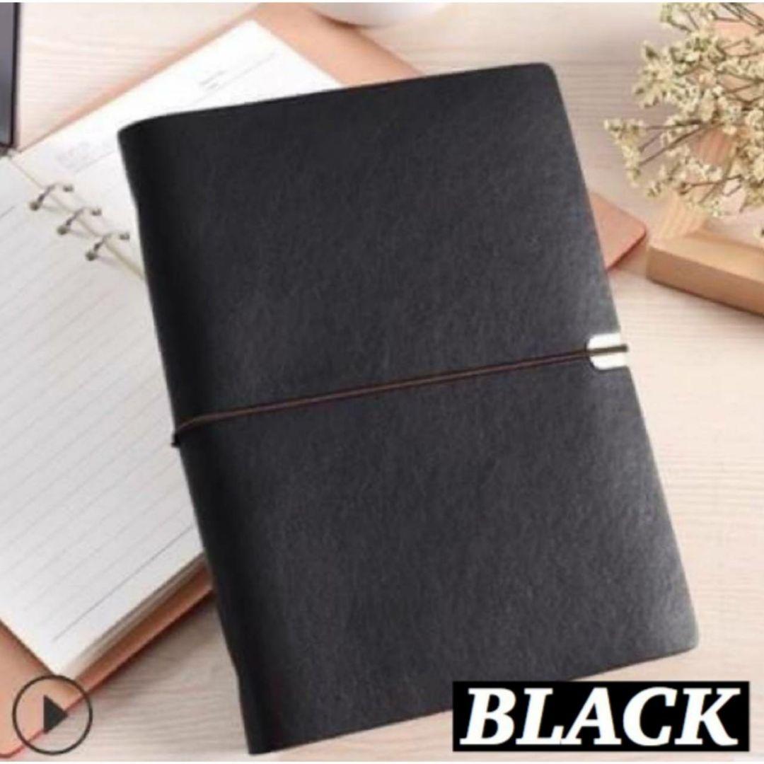 新品 レザーシステム手帳 ブラック ノート A5 ルーズリーフ Sale 小物 新品 レザーシステム手帳 ブラック ノート A5 ルーズリーフ Sale 小物