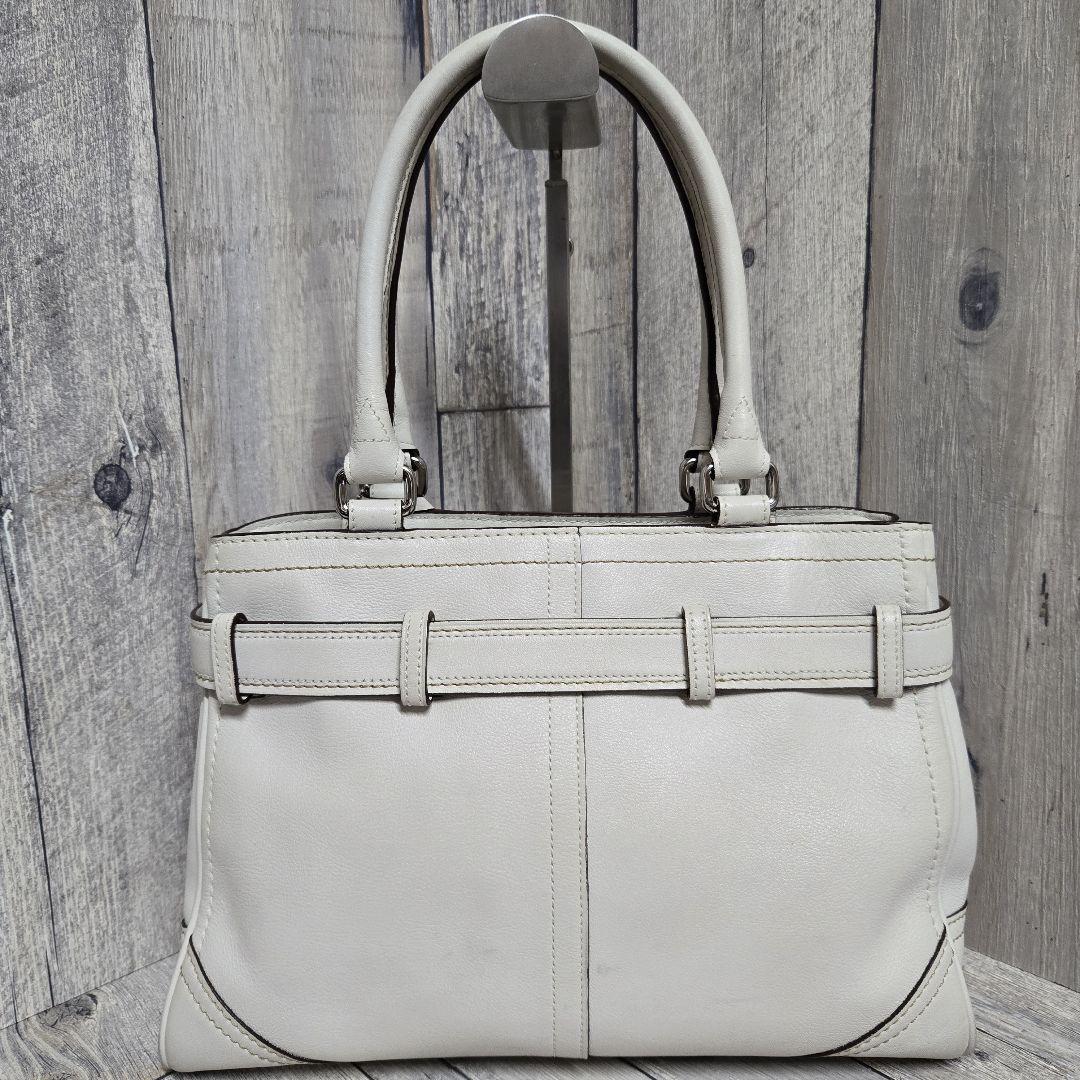 COACH コーチ ハンドバッグ トートバッグ オールレザー ホワイト