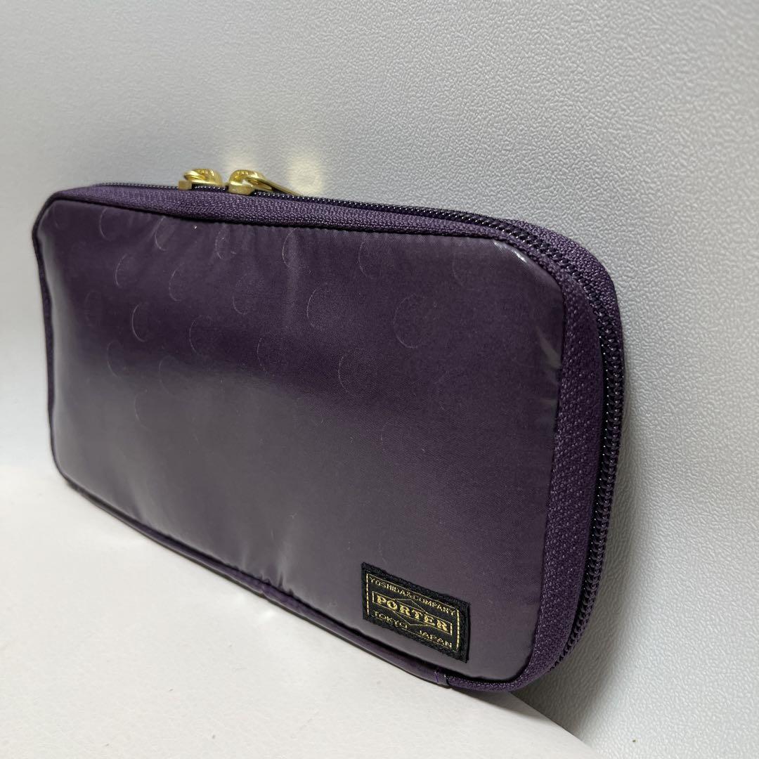 PORTER ポーター GIRL 長財布 ナイロン 紫 ドット レディース