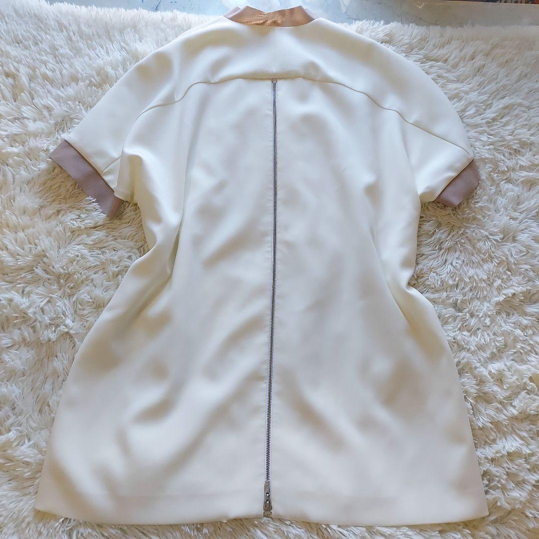 【税込】 未使用級 バイ クリーム色 半袖ひざ丈ワンピース 2way FOXEY ワンピース