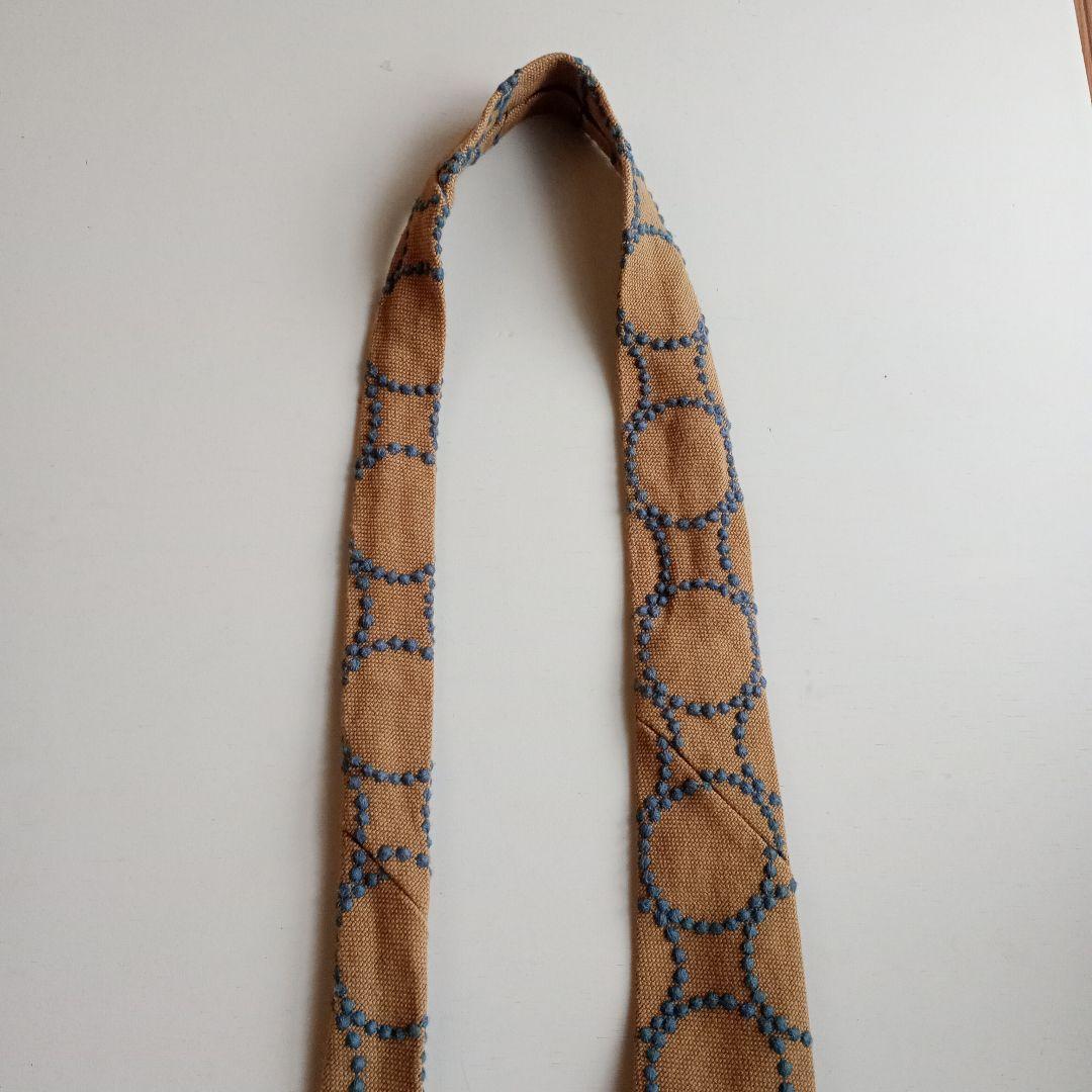 ミナペルホネン ネクタイ タンバリン ハンドメイド ベージュ系