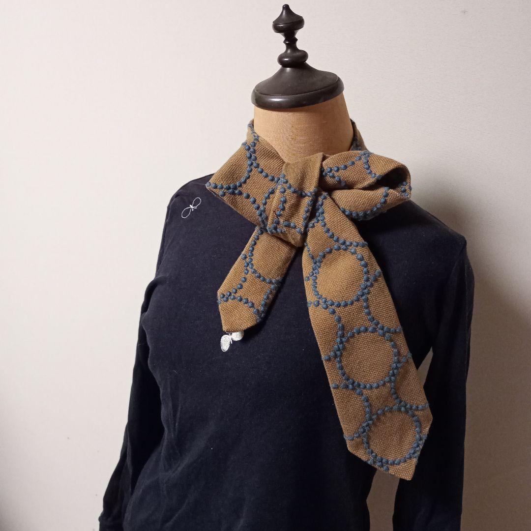 ミナペルホネン ネクタイ タンバリン ハンドメイド ベージュ系
