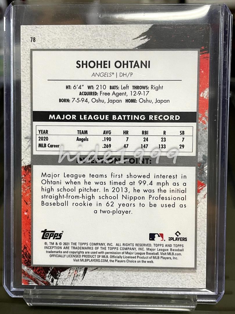 定番人気お得 75枚限定 Topps Inception 大谷翔平 レッドパラレルカード Q71wg-m12961054084 通販在庫