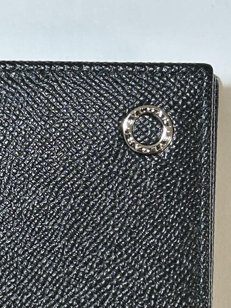 BVLGARI ブラックレザー 長財布 30398