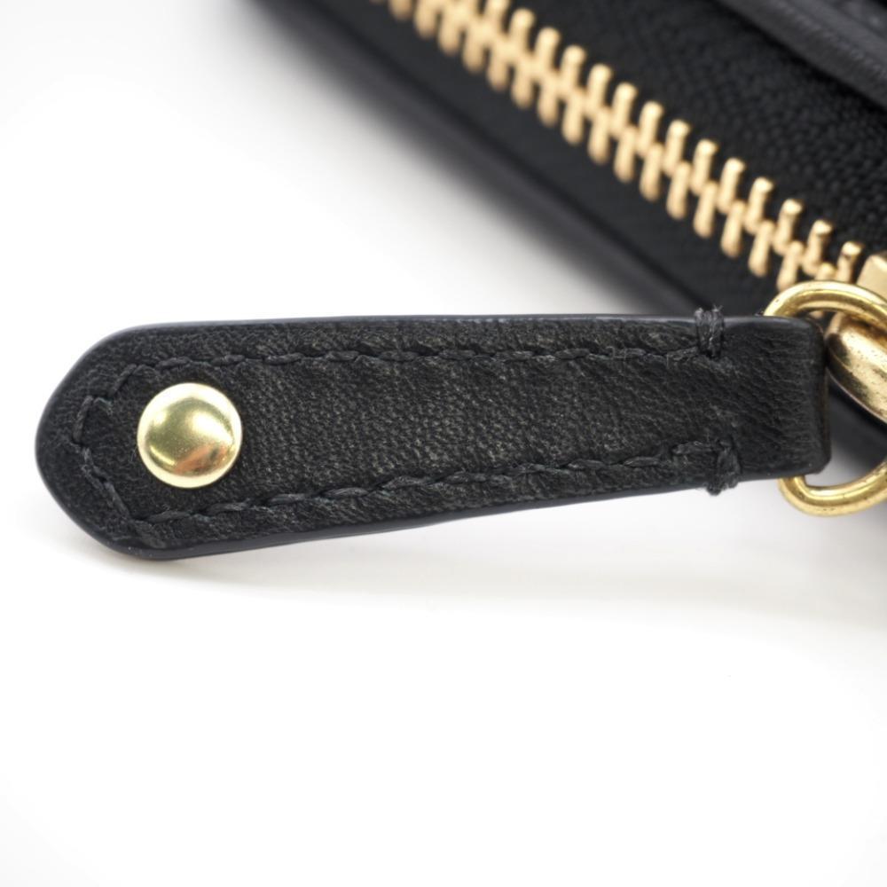 【美品】コーチ coach/長財布/黒/ラウンドファスナー/レディース