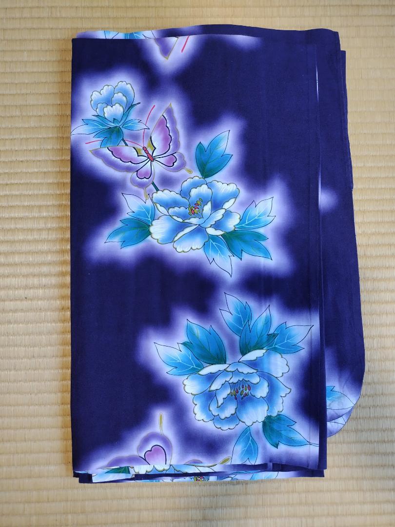（超美品）Kansai yukata 紫色 花柄 浴衣 ロング