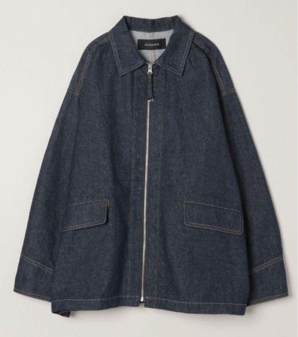 JEANASIS デニムBIGZIP シャツジャケット　ネイビー
