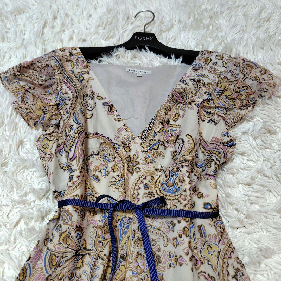 【美品♡希少XL】ローラアシュレイ シルク混ペイズリーロングフレアワンピース 【美品♡希少XL】ローラアシュレイ シルク混ペイズリーロングフレアワンピース