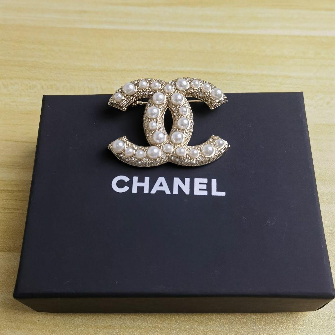CHANELシャネル ココマーク ブローチ パール