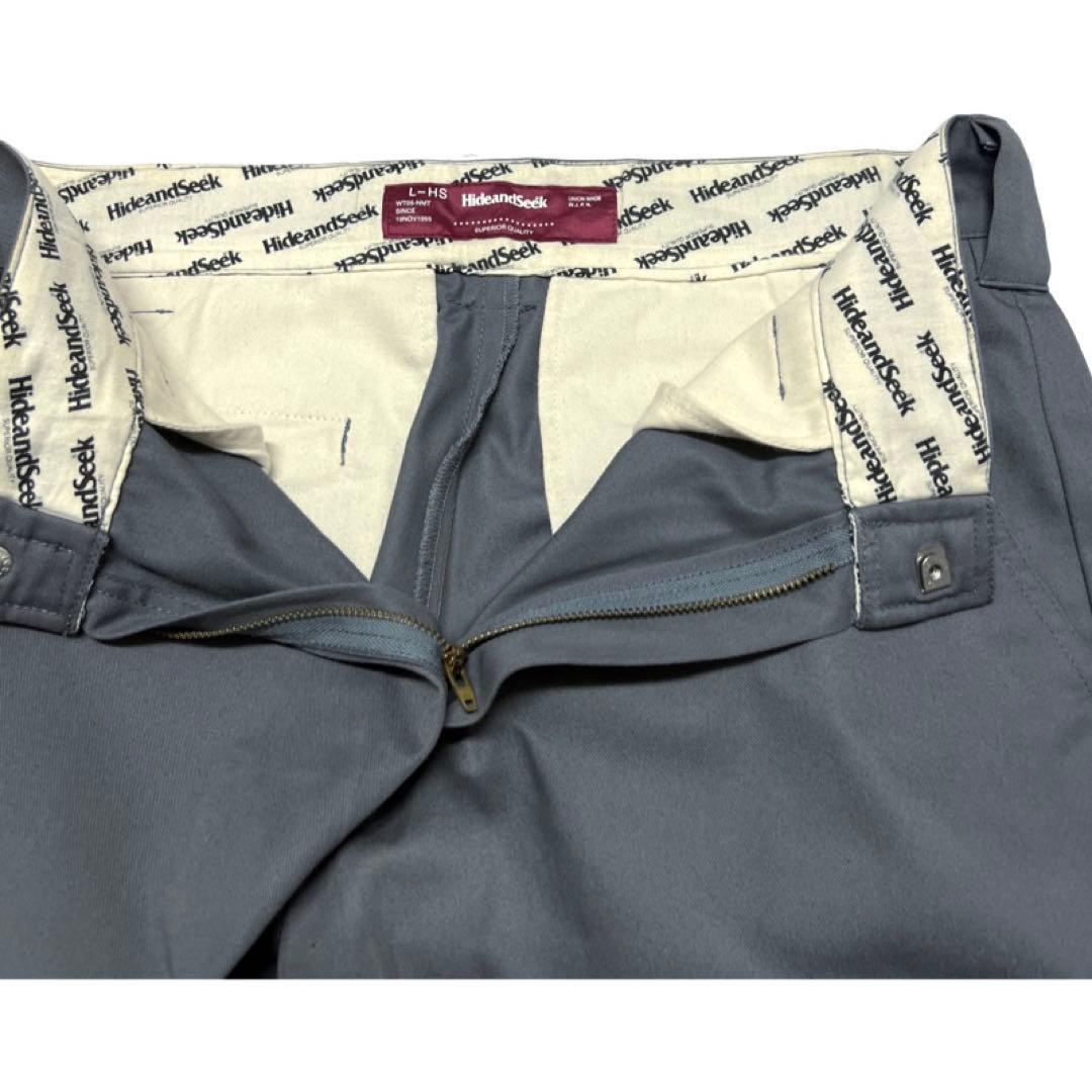 USED Lサイズ hideandseek チノパン グレー 正規品 選ぶなら www