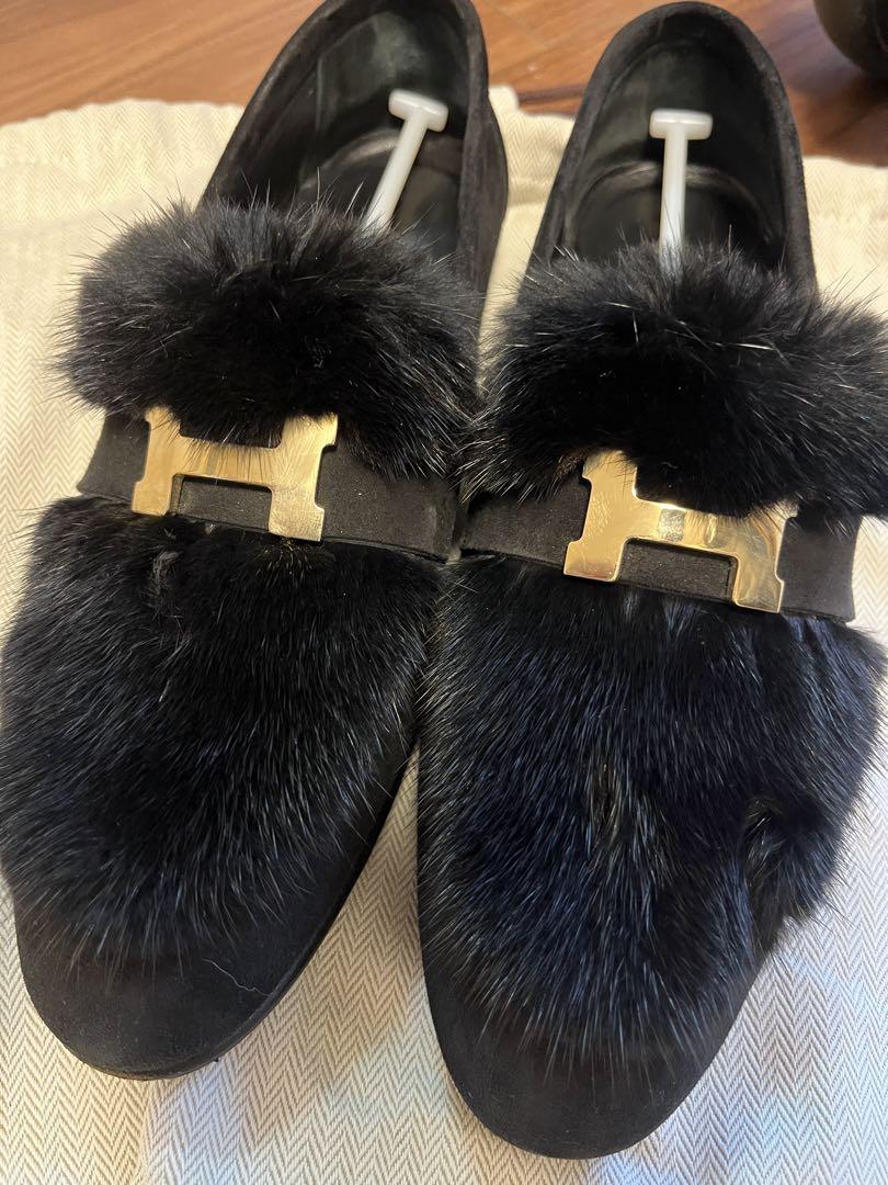 11/30まで　HERMES ミンクファーモカシンパリ ツイリー