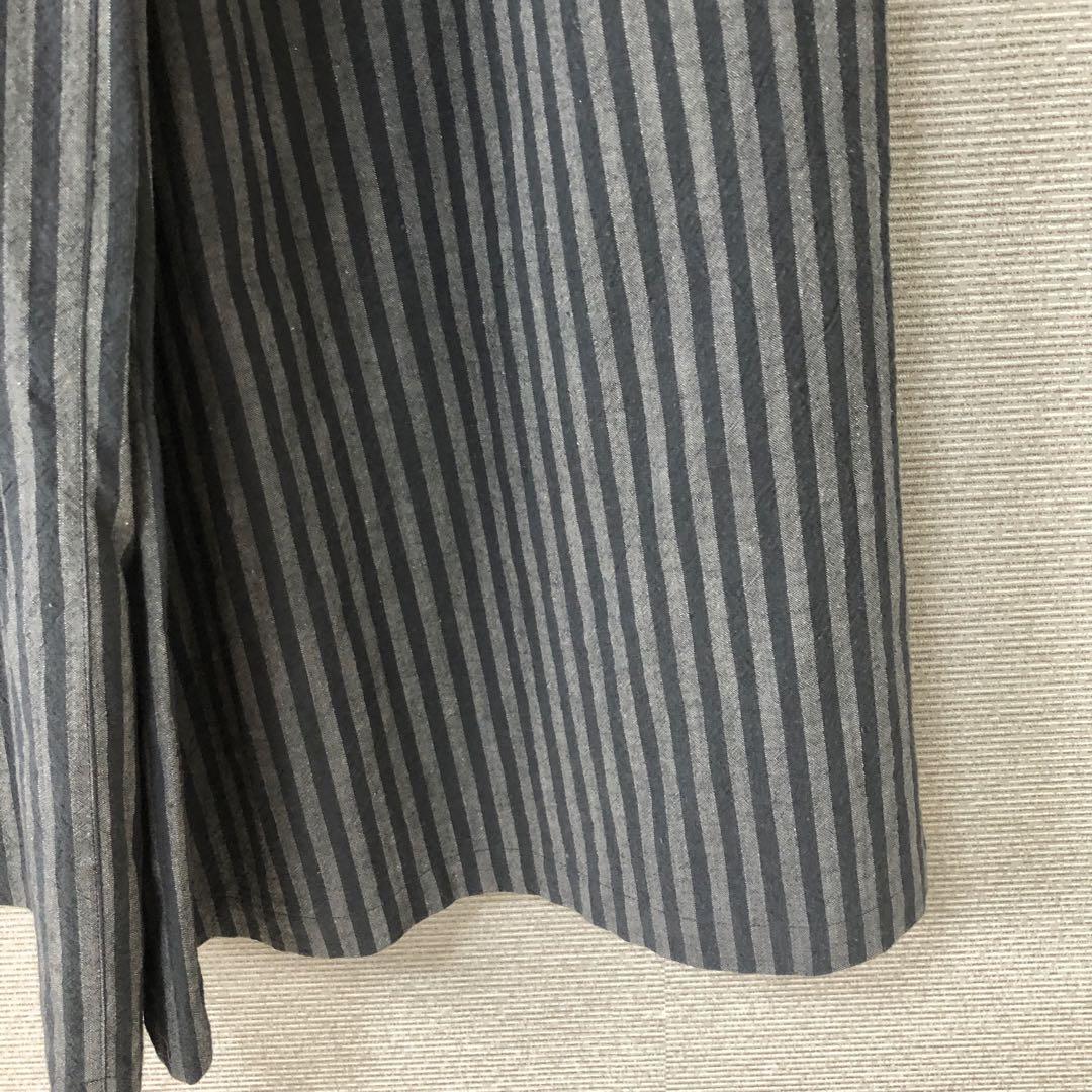 シーチングコットンスカートパンツ ブラック×グレー