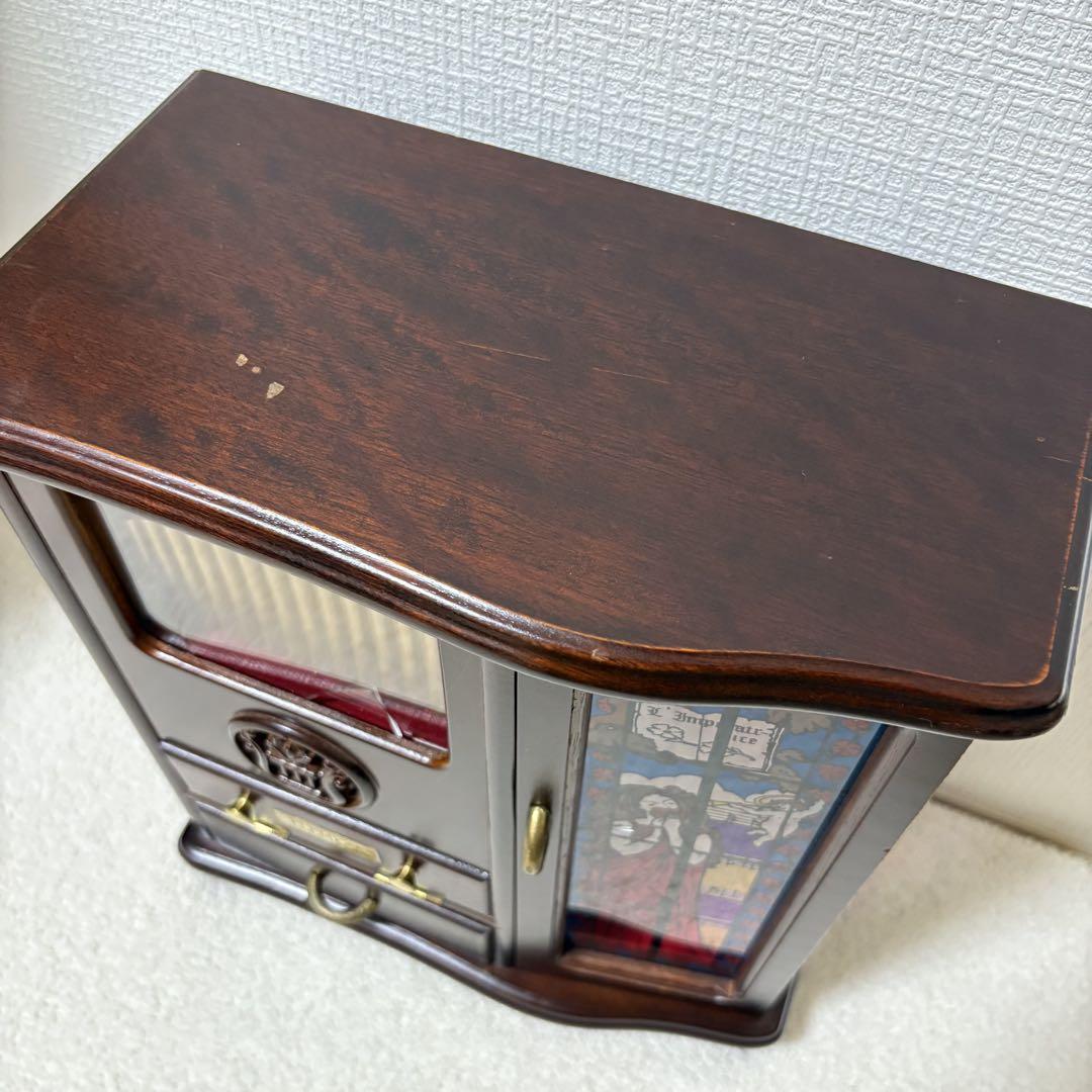 ELEMICA ステンドグラス オルゴール アクセサリーボックス木製