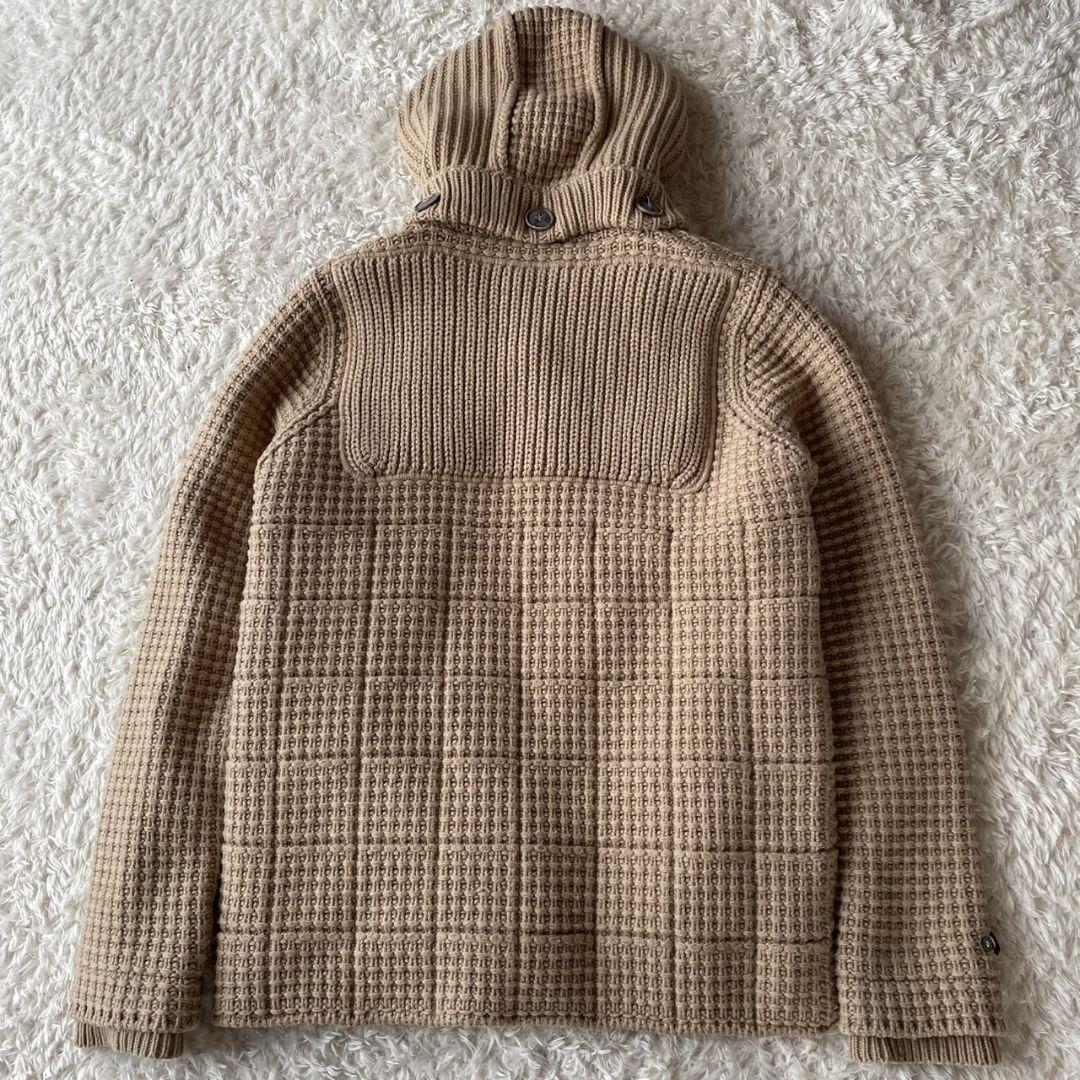 希少✨バーク ニット ダッフルコート 2way 迷彩 ベージュ 大きめXS