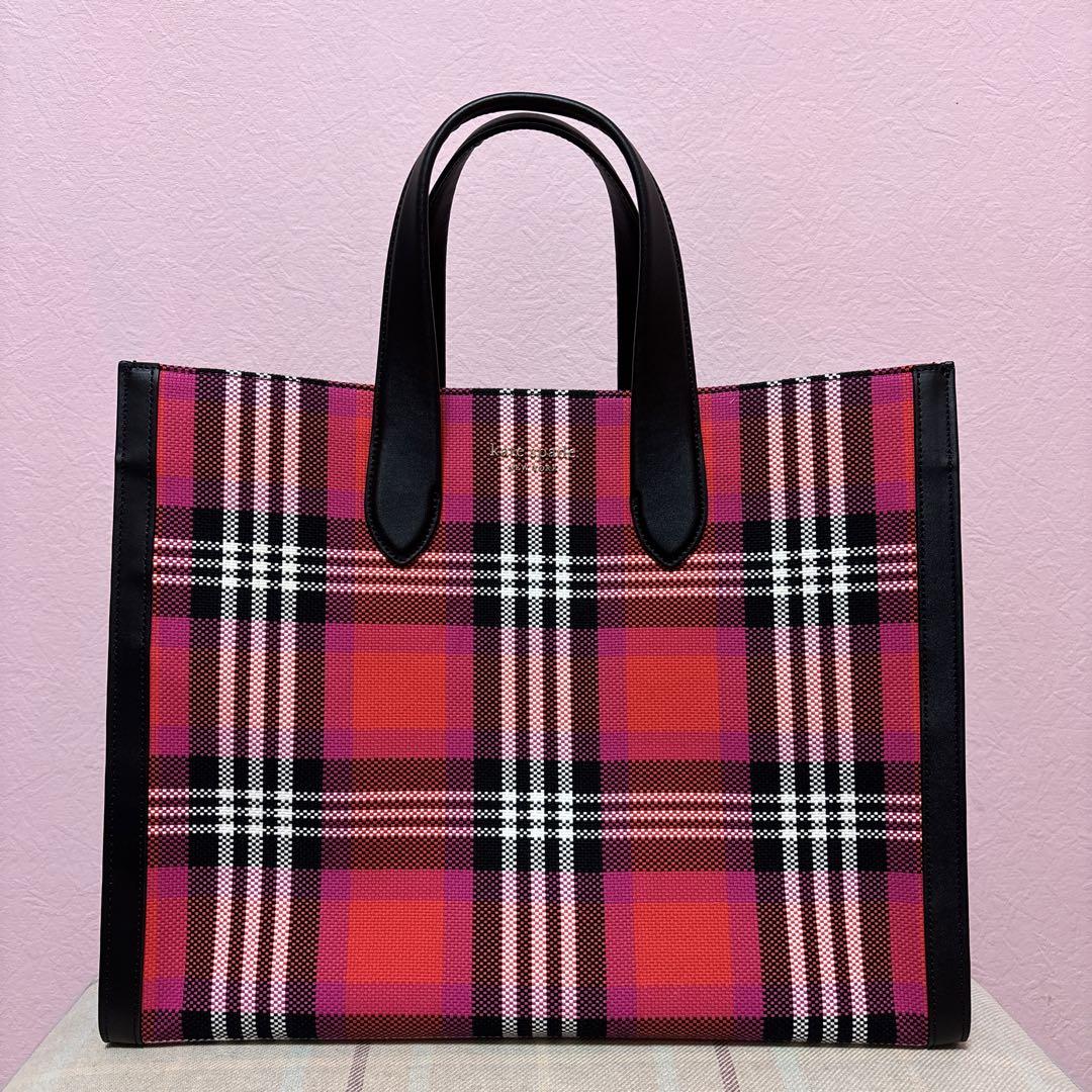 ♠未使用品♠kate spade♠マンハッタンラージトート♠ピンクチェック♠