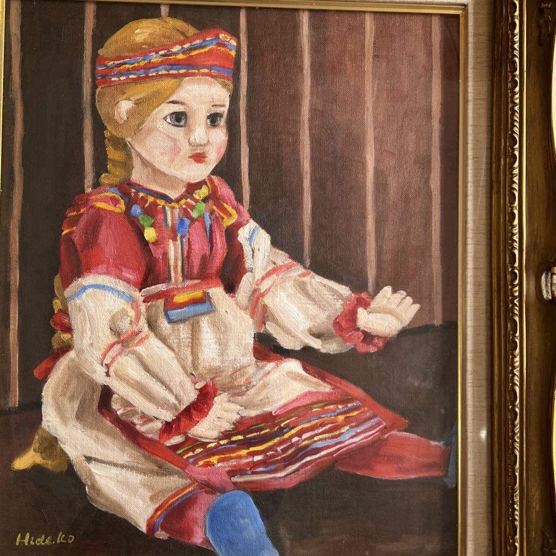 【油絵】静物画 女の子 人形 額縁 絵画 飾り絵 インテリア 油絵】静物画 女の子 人形 額縁 絵画 飾り絵 インテリア - メルカリ